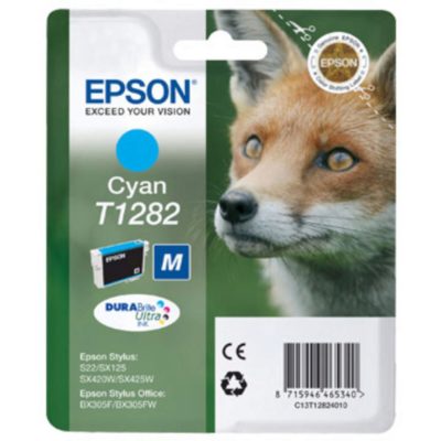 Epson Fox T1282 DURABrite Ultra Ink, Ink Cartridge, Cyan Single Pack, C13T12824010 Epson Fox T1282 DURABrite Ultra Ink, Ink Cartridge, Cyan Single Pack, C13T12824010